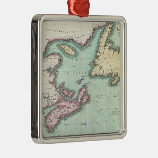 kaart van Nova Scotia en Newfoundland (1807) Metalen Ornament (Rechts)