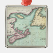 kaart van Nova Scotia en Newfoundland (1807) Metalen Ornament (Voorkant)
