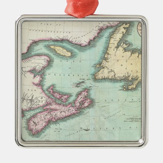 kaart van Nova Scotia en Newfoundland (1807) Metalen Ornament (Voorkant)
