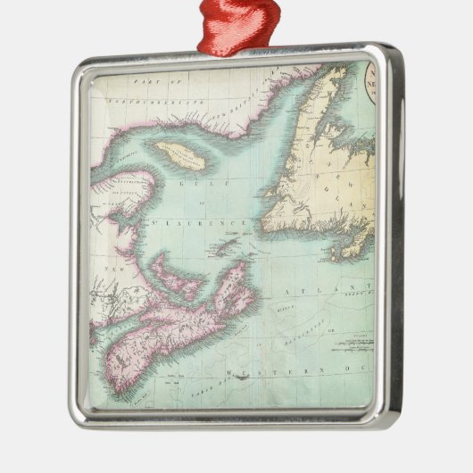 kaart van Nova Scotia en Newfoundland (1807) Metalen Ornament (Links)