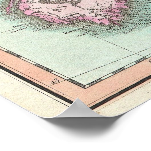  kaart van Nova Scotia en Newfoundland (1807) Poster (Hoek)