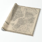  kaart van NYC en Brooklyn (1855) Cadeaupapier (Uitgerold)