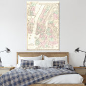 kaart van NYC en Brooklyn (1865) Canvas Afdruk (Insitu (Slaapkamer))