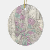  kaart van NYC en Brooklyn (1866) Keramisch Ornament (Links)