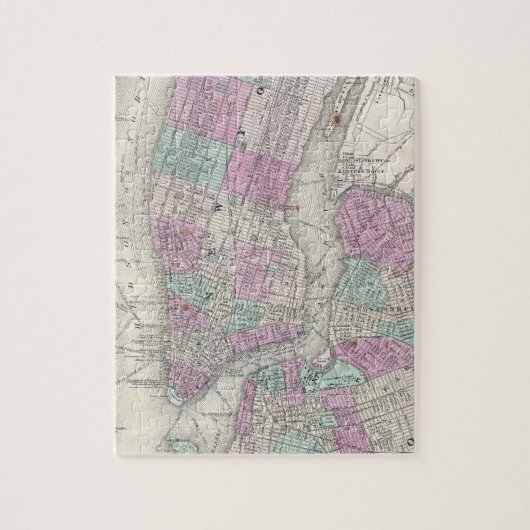  kaart van NYC en Brooklyn (1866) Legpuzzel (Verticaal)