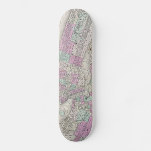  kaart van NYC en Brooklyn (1866) Skateboard (Voorkant)