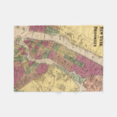 kaart van NYC en Brooklyn (1868) Fleece Deken (Voorkant (Horizontaal))