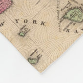 kaart van NYC en Brooklyn (1868) Fleece Deken (Hoek)