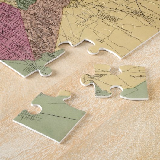  kaart van NYC en Brooklyn (1868) Legpuzzel (Zijkant)