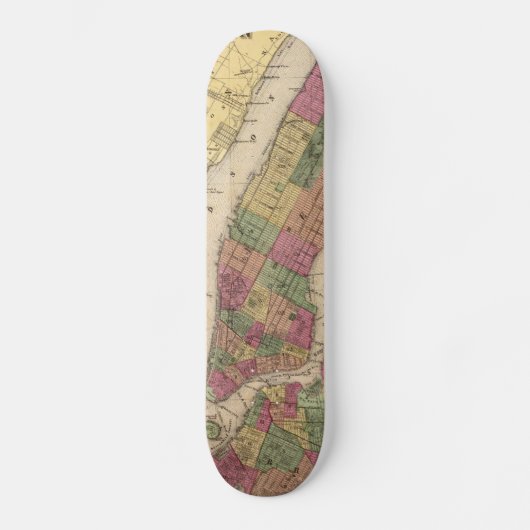  kaart van NYC en Brooklyn (1868) Persoonlijk Skateboard (Voorkant)