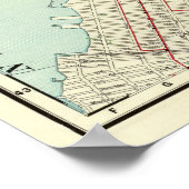  kaart van NYC en Brooklyn (1897) Poster (Hoek)