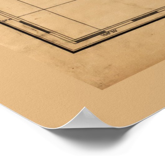 Kaart van Oahu, Hawaïaans eiland (1881) Poster (Hoek)