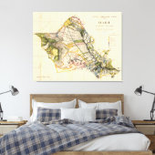 kaart van Oahu Hawaii (1906) Canvas Afdruk (Insitu (Slaapkamer))