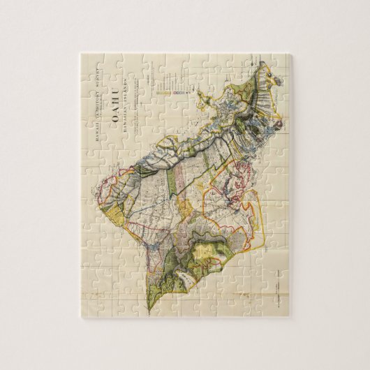  kaart van Oahu Hawaii (1906) Legpuzzel (Verticaal)