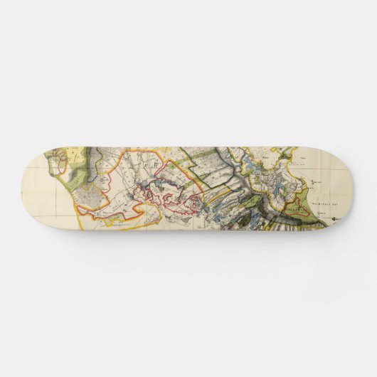  kaart van Oahu Hawaii (1906) Skateboard (Horizontaal)