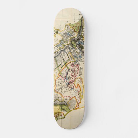 kaart van Oahu Hawaii (1906) Skateboard (Voorkant)