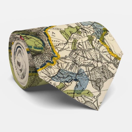  kaart van Oahu Hawaii (1906) Stropdas (Opgerold)