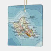 kaart van Oahu Keramisch Ornament (Links)