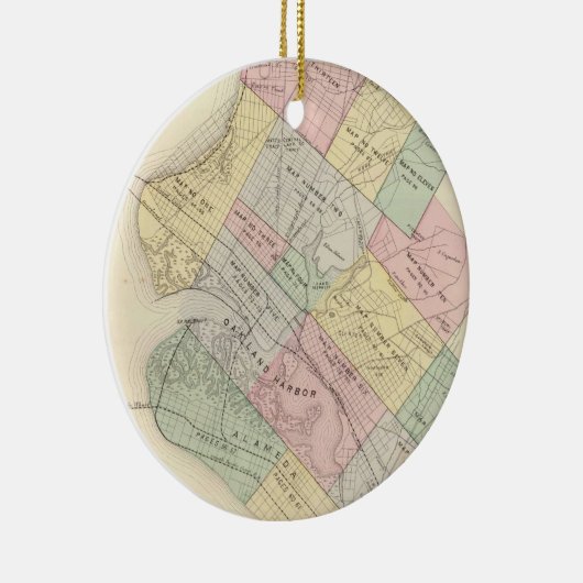  kaart van Oakland California (1878) Keramisch Ornament (Rechts)