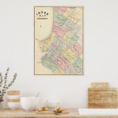  kaart van Oakland California (1878) Poster (Keuken)