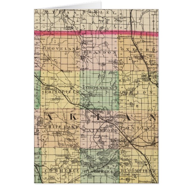 Kaart van Oakland County, Michigan (Voorkant)