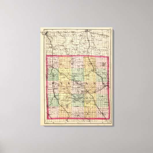 Kaart van Oakland County, Michigan Canvas Afdruk (Voorkant)