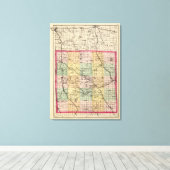 Kaart van Oakland County, Michigan Canvas Afdruk (Insitu (Houten vloer))