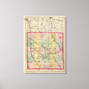 Kaart van Oakland County, Michigan Canvas Afdruk