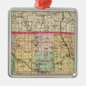 Kaart van Oakland County, Michigan Metalen Ornament (Voorkant)