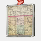 Kaart van Oakland County, Michigan Metalen Ornament (Links)
