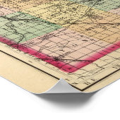 Kaart van Oakland County, Michigan Poster (Hoek)