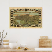 Kaart van Oakland, Uitzicht van vogelsoorten-Oog,  Poster (Keuken)