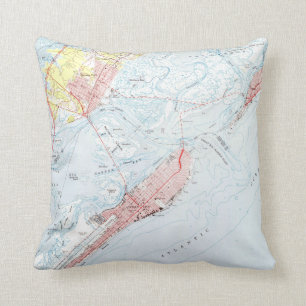  kaart van Ocean City NJ (1952) Kussen