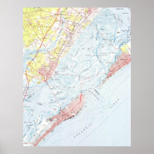 kaart van Ocean City NJ (1952) Poster