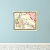 Kaart van Oceanica Canvas Afdruk (Insitu (Houten vloer))