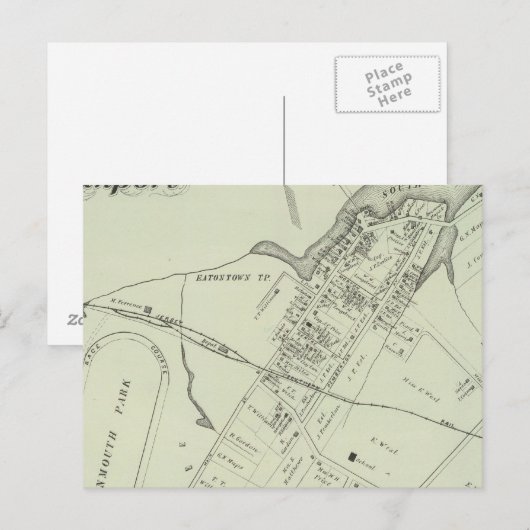 Kaart van Oceanport, NJ (Voorkant / Achterkant)