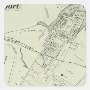 Kaart van Oceanport, NJ Vierkante Sticker