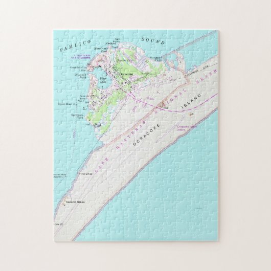  kaart van Ocracoke North Carolina (1948) Legpuzzel (Verticaal)