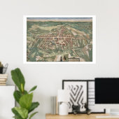 Kaart van Odense, van "Civitates Orbis Terrarum" d Poster (Thuiskantoor)