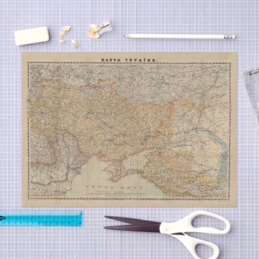 kaart van Oekraïne (1918) Tissuepapier (Craft)