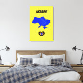 Kaart van Oekraïne Canvas Afdruk (Insitu (Slaapkamer))
