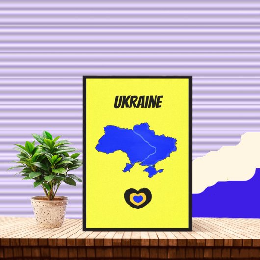 Kaart van Oekraïne Canvas Afdruk