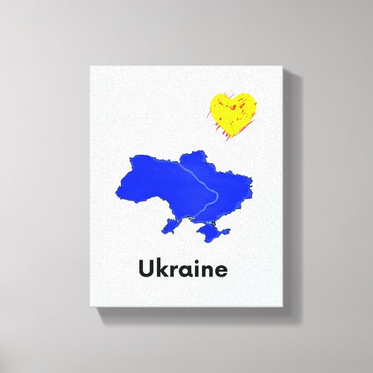 Kaart van Oekraïne Canvas Afdruk (Voorkant)
