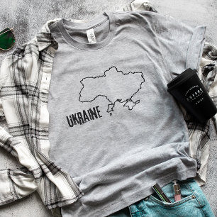 Kaart van Oekraïne met omtrek van Oekraïense grens T-shirt