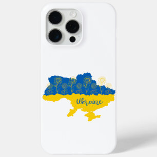Kaart van Oekraïne met zonnebloem en Oekraïense vl iPhone 15 Pro Max Hoesje