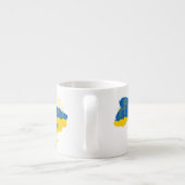 Kaart van Oekraïne met zonnebloem en Oekraïense vl Espresso Kop (Achterkant)