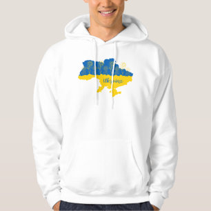 Kaart van Oekraïne met zonnebloem en Oekraïense vl Hoodie