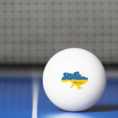 Kaart van Oekraïne met zonnebloem en Oekraïense vl Pingpongbal (Net)