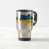 Kaart van Oekraïne met zonnebloem en Oekraïense vl Reisbeker (Voorkant rechts)