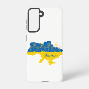 Kaart van Oekraïne met zonnebloem en Oekraïense vl Samsung Galaxy Hoesje